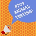 Writing note showing Stop Animal Testing. Business photo showcasing scientific experiment which live animal forced