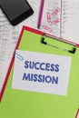 Writing note showing Success Mission. Business photo showcasing getting job done in perfect way with no mistakes Task Royalty Free Stock Photo