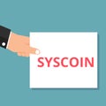 Writing note showing Syscoin