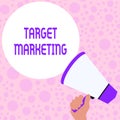 Writing note showing Target Marketing. Business photo showcasing Audience goal Chosen clients customers Advertising Hand Royalty Free Stock Photo