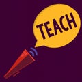 Writing note showing Teach. Business photo showcasing impart knowledge or instruct someone as to how do something right