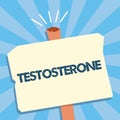 Writing note showing Testosterone. Business photo showcasing Hormone development of male secondary sexual