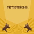 Writing note showing Testosterone. Business photo showcasing Male hormones development and stimulation sports substance