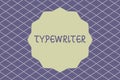 Writing note showing Typewriter. Business photo showcasing Electric electronic analysisual machine with keys to type