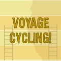 Writing note showing Voyage Cycling. Business photo showcasing Use of bicycles for transport recreation and exercise Two Royalty Free Stock Photo