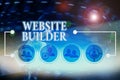 Writing note showing Website Builder. Business photo showcasing construction of websites without analysisual code editing