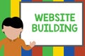 Writing note showing Website Building. Business photo showcasing tools that typically allow the construction of pages