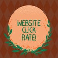 Writing note showing Website Click Rate. Business photo showcasing ratio users who click specific link to number total users Blank Royalty Free Stock Photo