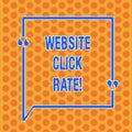 Writing note showing Website Click Rate. Business photo showcasing ratio users who click specific link to number total users Round Royalty Free Stock Photo