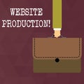 Writing note showing Website Production. Business photo showcasing process of creating websites and it s is components