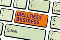Writing note showing Wellness Business. Business photo showcasing Professional venture focusing the health of mind and body