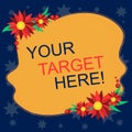 Writing note showing Your Target Here. Business photo showcasing Be focused on your goal objectives Strategy to succeed Royalty Free Stock Photo