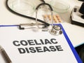 Writing note shows the text Coeliac disease
