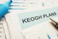 Writing note shows the text KEOGH Plans Royalty Free Stock Photo