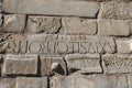 Writing over Tower of Ankara Castle, Turkey