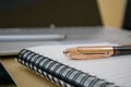 A writing pad and a pen Royalty Free Stock Photo