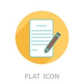 Writing pad and pen line icon. vector Royalty Free Stock Photo