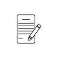 Writing pad and pen line icon. vector Royalty Free Stock Photo
