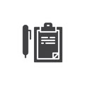 Writing pad and pen vector icon Royalty Free Stock Photo