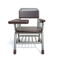 Writing pad student chair Front view 3D