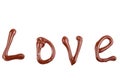 Writing and painting with chocolate - love