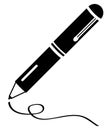 Writing pen clean black icon Royalty Free Stock Photo