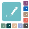 Writing pen rounded square flat icons