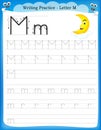 Writing practice letter M