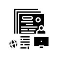 writing press release glyph icon vector illustration Royalty Free Stock Photo