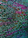 Writing program code on computer. HTML5 in editor for website development. Python programming developer code. Software developer Royalty Free Stock Photo