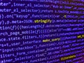 Writing program code on computer. SEO optimization. Modern application Source abstract algorithm concept. Database bits access