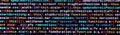 Writing programming code on laptop. Digital binary data on computer screen Royalty Free Stock Photo