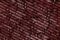 Writing programming code on laptop. Digital binary data on computer screen Royalty Free Stock Photo