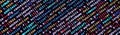 Writing programming code on laptop. Digital binary data on computer screen Royalty Free Stock Photo