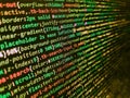 Writing programming code on laptop. Laptop screen show abstract computer programming code script. Web abstract programming and Royalty Free Stock Photo