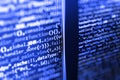 Writing programming code on laptop. Royalty Free Stock Photo