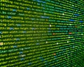 Writing programming functions on laptop. Abstract computer script source code. Application web source code on monitor. Abstract Royalty Free Stock Photo