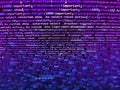 Writing programming functions on laptop. Modern web development background. Creative Js HTML5 closeup set on background. Lines of Royalty Free Stock Photo