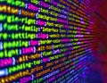 Writing programming functions on laptop. Python programming developer code. Programmer Typing New Lines of HTML Code. Data Royalty Free Stock Photo