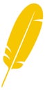 Writing quill yellow icon. Feather color logo Royalty Free Stock Photo