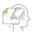 Writing related color line vector icon, illustration