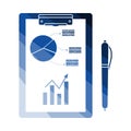Writing Tablet With Analytics Chart And Pen Icon