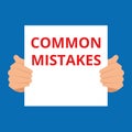 writing text caption inspiration showing Common Mistakes