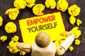 Writing text showing Empower Yourself. Business photo showcasing Positive Motivation Advice For Personal Development written on S Royalty Free Stock Photo