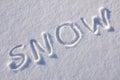 Writing text on the snow Royalty Free Stock Photo