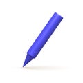 Writing tool 3d icon. Purple pen, pencil, marker. 3d vector realistic design element Royalty Free Stock Photo