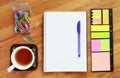 Writing tools in flat lay Royalty Free Stock Photo
