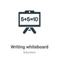 Writing whiteboard vector icon on white background. Flat vector writing whiteboard icon symbol sign from modern education Royalty Free Stock Photo