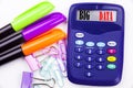 Writing word Big Data text in the office with surroundings such as marker, pen writing on calculator. Business concept for Storage Royalty Free Stock Photo