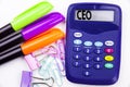 Writing word CEO text in the office with surroundings such as marker, pen writing on calculator. Business concept for Operating Le Royalty Free Stock Photo